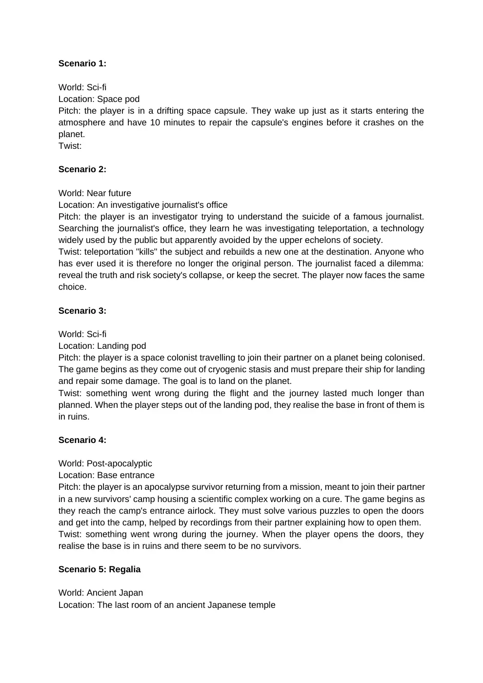 World & narrative — concept note — 1 / 2