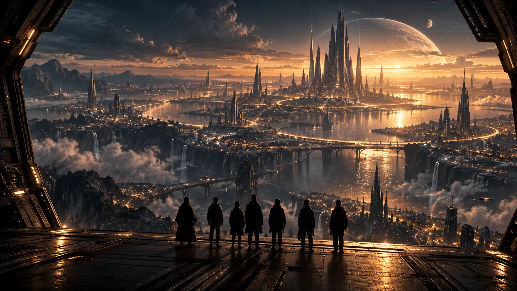 Fast Forward — les sept survivants découvrent un monde inconnu ; illustration conceptuelle générée par IA.